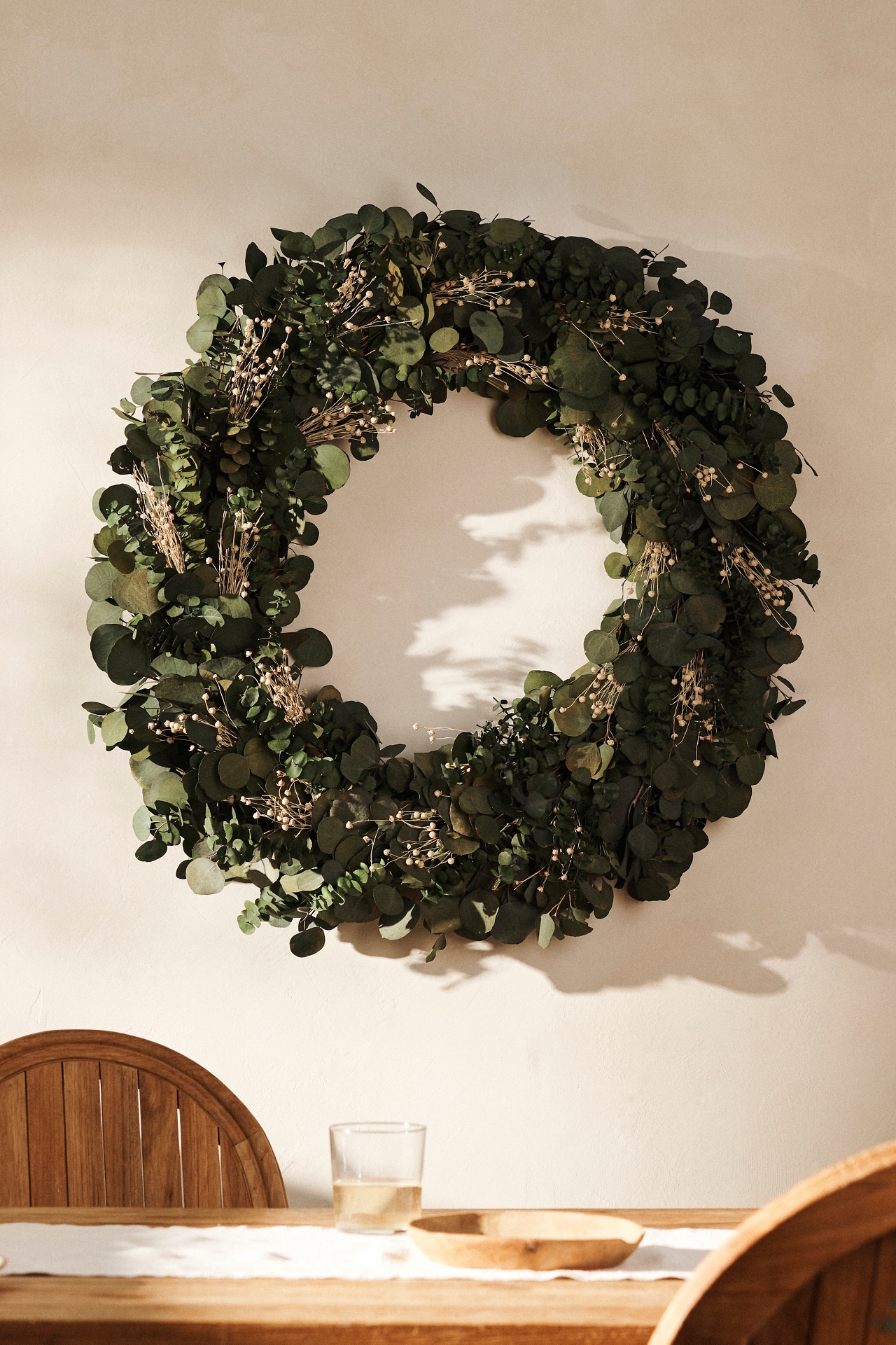 Preserved Eucalyptus + Flax Pod Wreath