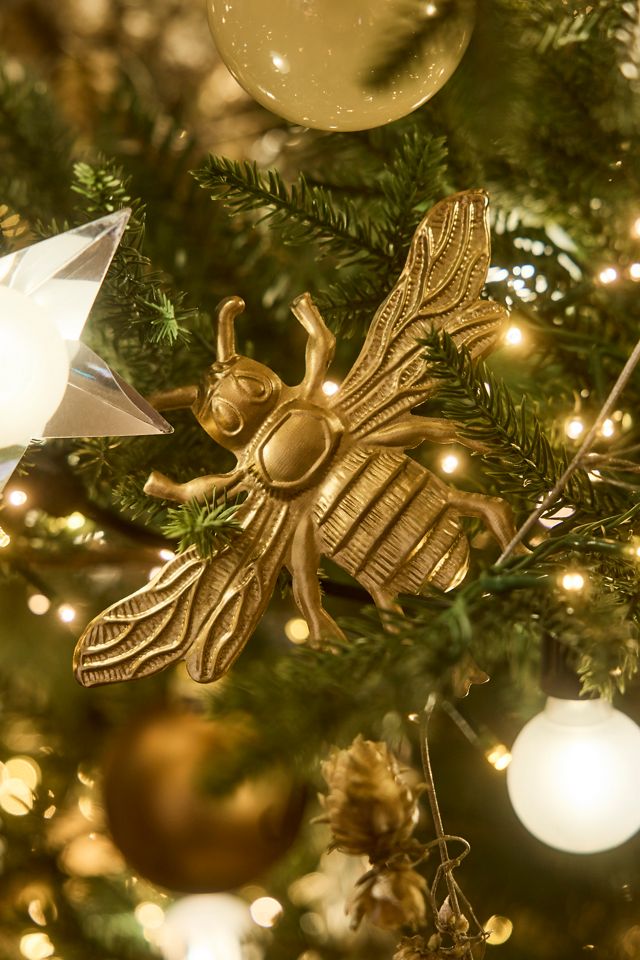 Gilded Bee Ornaments, Set of 2 #1