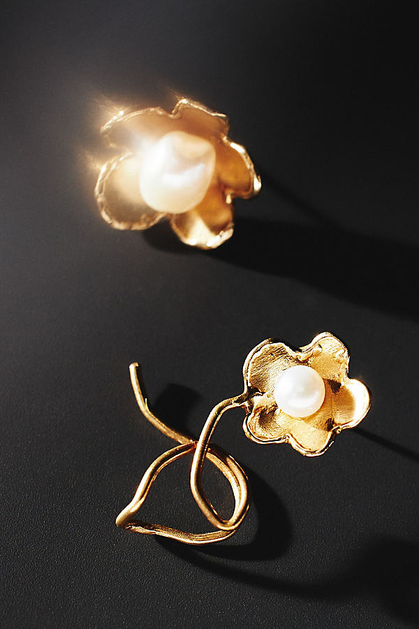 Anita Berisha Pearl Studded Earrings In Gold