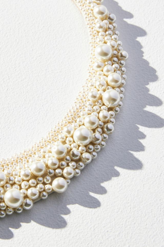 Embroidered Pearl Collar