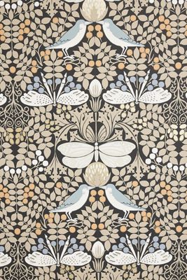Butterfly Garden Metallic Floral Wallpaper