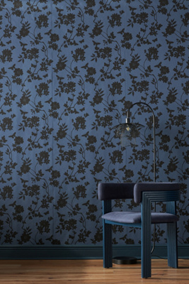 York Wallcoverings Flutter Vine Wallpaper In Blue