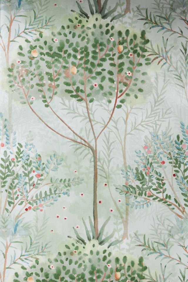 Orchard Green Floral Wallpaper #2