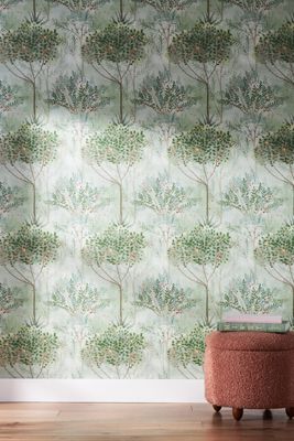 Orchard Green Floral Wallpaper