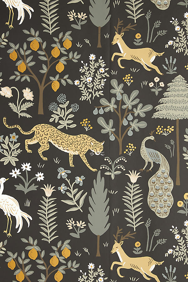 Rifle Paper Co . Menagerie Wallpaper In Black