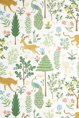 Rifle Paper Co . Menagerie Wallpaper In White