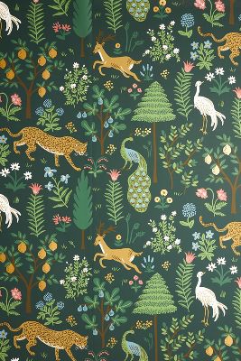 Rifle Paper Co . Menagerie Wallpaper In Green