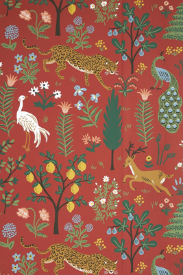 Rifle Paper Co . Menagerie Wallpaper In Orange