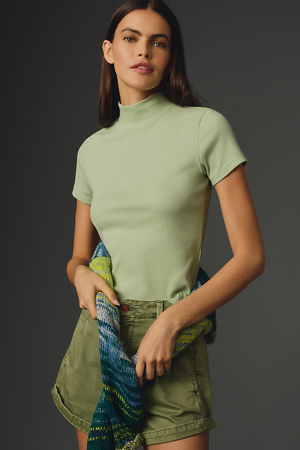 Maeve The Blair Baby Tee By : Mock-neck Edition In Green