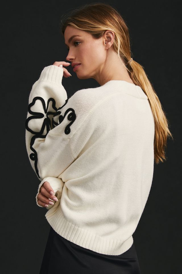 Maeve Cropped Floral Cardigan Sweater | Anthropologie