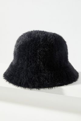 Faux Fur Bucket Hat by Maeve in Pink, Women's at Anthropologie