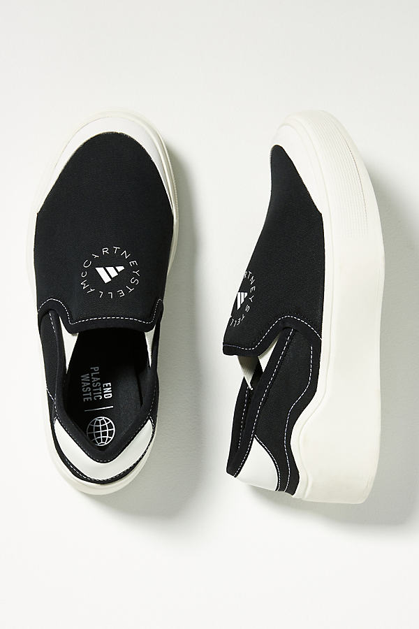 Shop Adidas By Stella Mccartney Court Slip-on Sneakers In Black