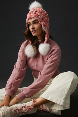 Pom Pom Earflap Beanie | Anthropologie