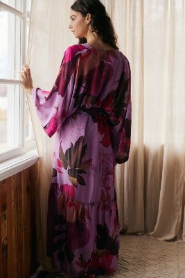 By Anthropologie Long Sleeve Kimono In Multicolor