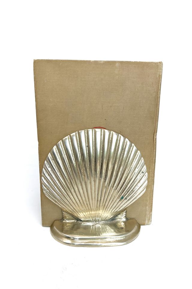 Old Flame Candle Co. Vintage Brass Shell Bookends #2