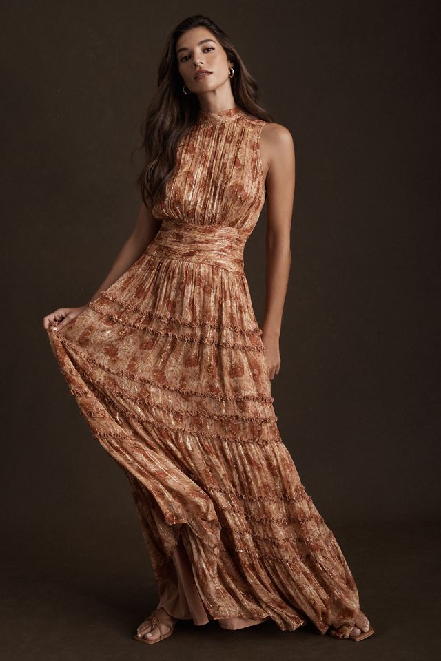 By Anthropologie Tiered Open-Back Dress