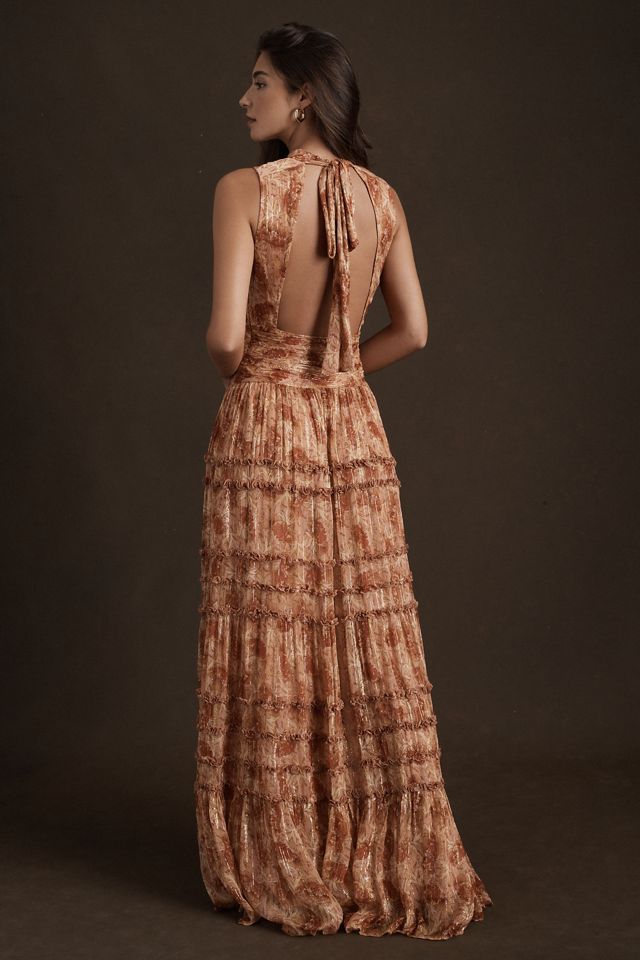 BHLDN Juniper Tiered Backless High-Neck Gown #2