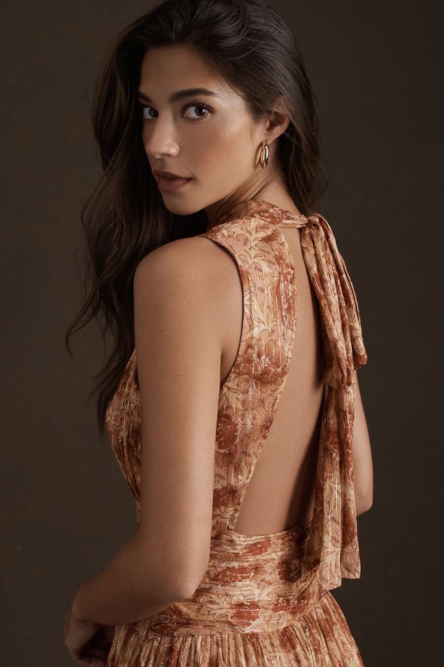 BHLDN Juniper Tiered Backless High-Neck Gown #3