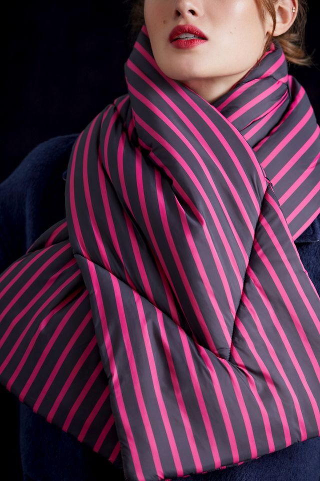 Striped Puffer Scarf #1