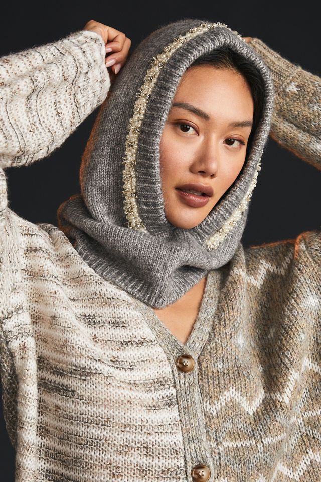 Embellished Knit Hood | Anthropologie