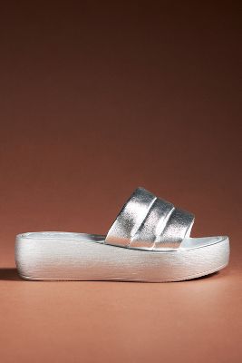 Seychelles Velour Sandals In Silver