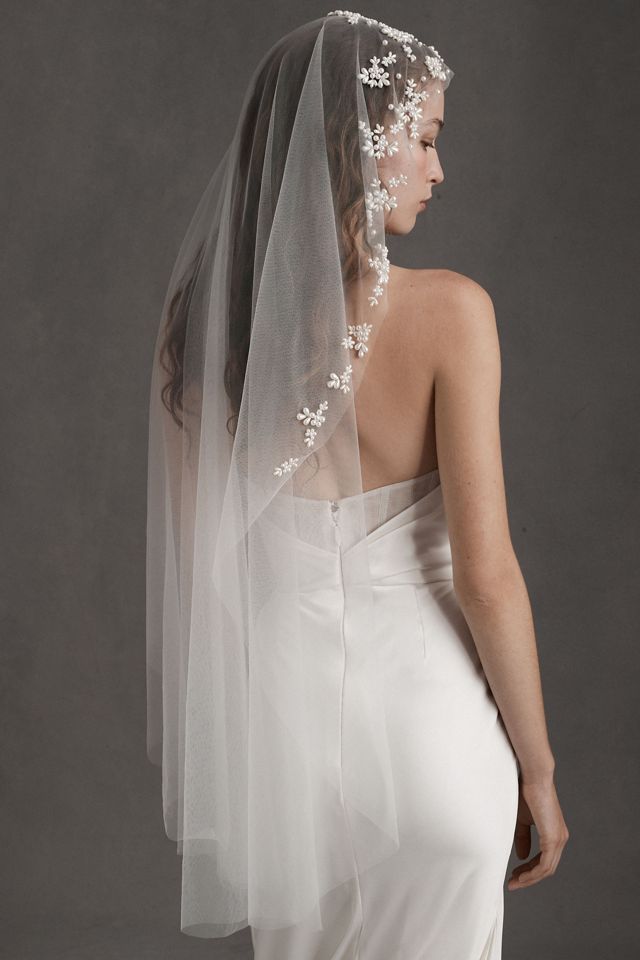 NIB Anthropologie Bridal A.B. Ellie Sonia Fingertip Veil Floral Ivory A.B. Ellie Sonia Fingertip Veil | Anthropologie main image 3