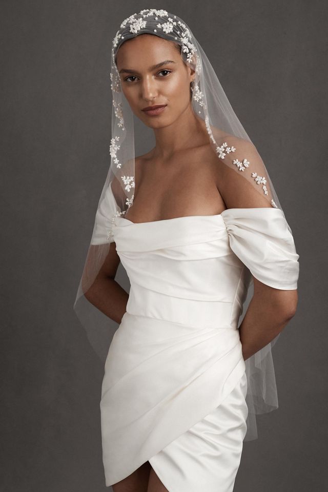 NIB Anthropologie Bridal A.B. Ellie Sonia Fingertip Veil Floral Ivory A.B. Ellie Sonia Fingertip Veil | Anthropologie main image 2