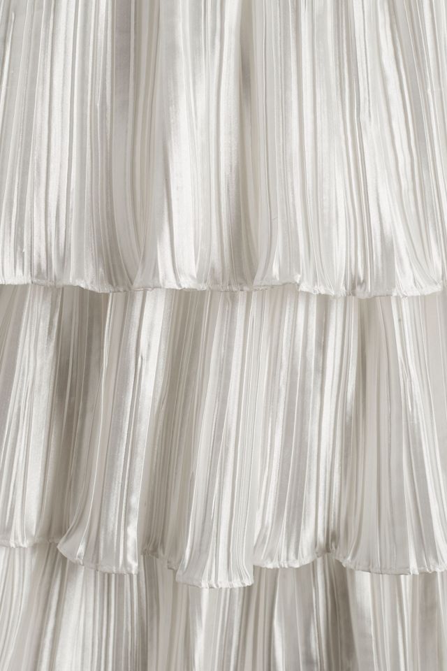 BHLDN by Carly Cushnie Anastasia Tiered Pleated V-Neck Cutout Mini Dress #3