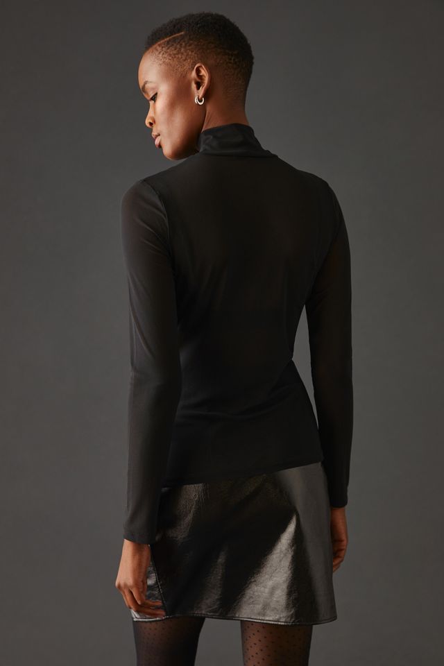 By Anthropologie Mesh Turtleneck Top #1