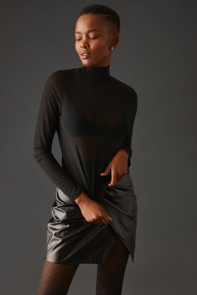 By Anthropologie Mesh Turtleneck Top #3