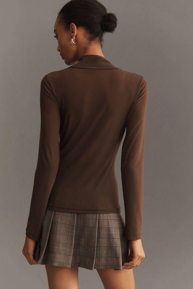 By Anthropologie Mesh Turtleneck Top