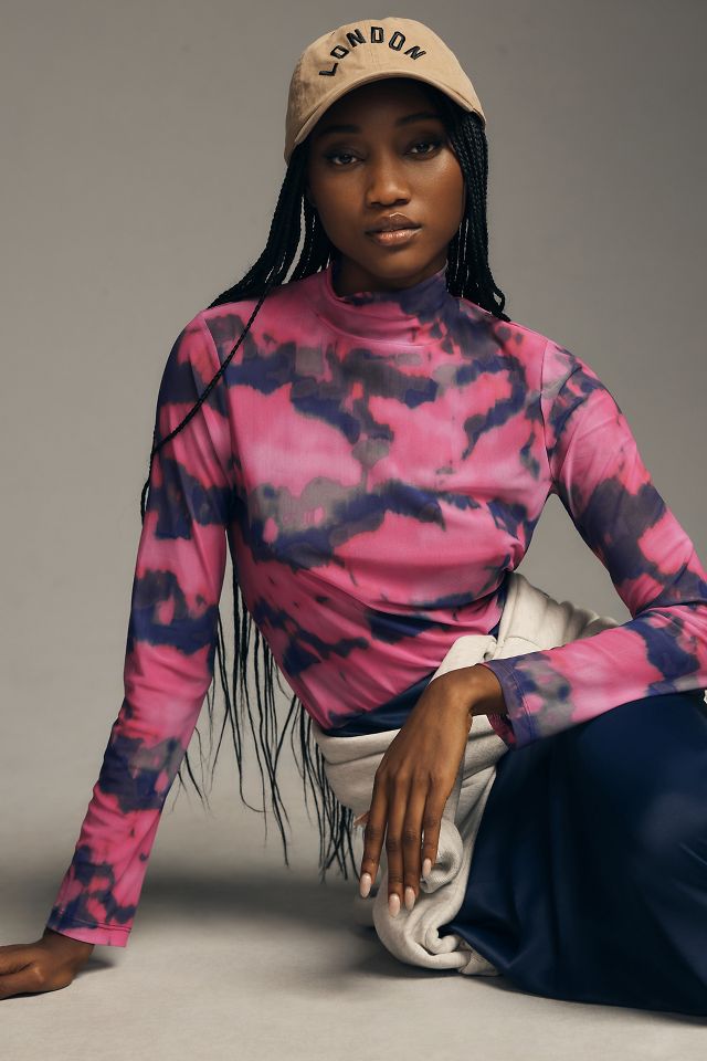 Pink 2025 mesh turtleneck