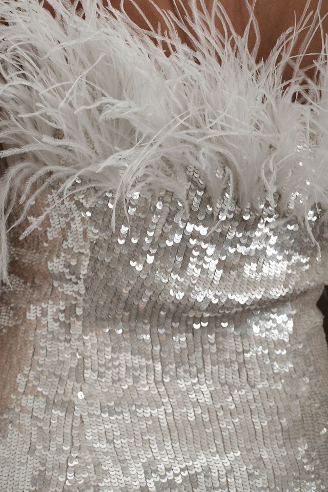 Audrey Adele Adelaide Feather & Sequin Mini Dress #3