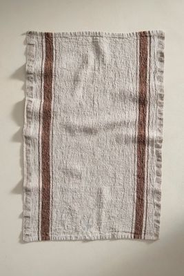 Shop Terrain Lithuanian Linen Dish Towel, Stripe In Brown