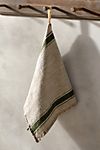Lithuanian Linen Dish Towel, Green Stripe #2