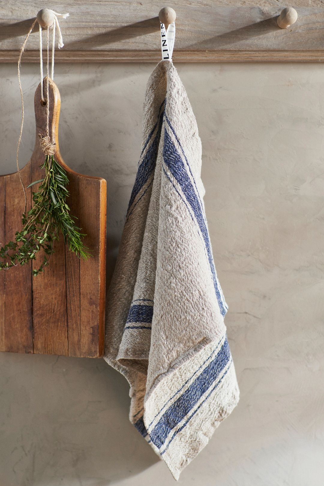 Lithuanian Linen Dish Towel, Stripe - Blue, Standard, One Size