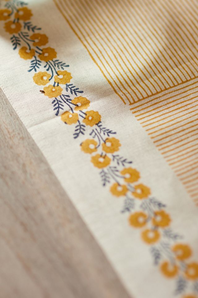 Soil to Studio Linen Blend Runner, Sunny Florals #1