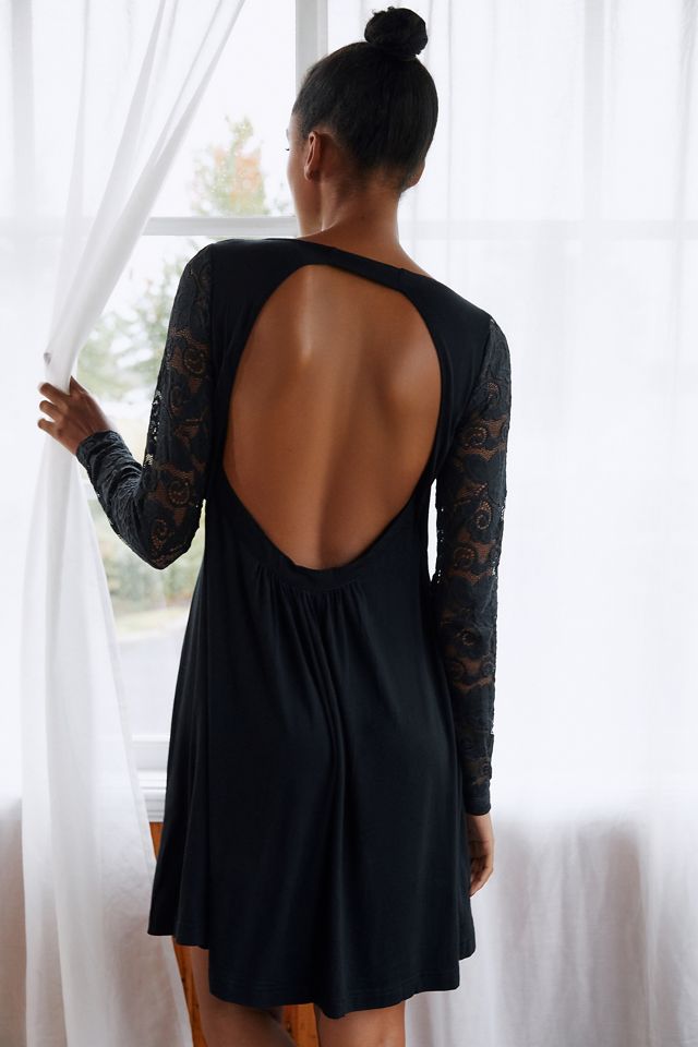 anthropologie lace maxi night dress Nightcap Perfect Plunge Stretch Lace Maxi Dress