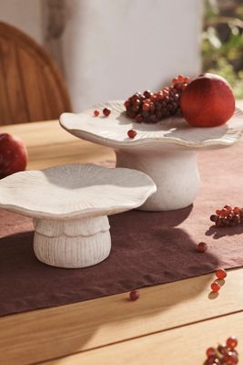 Mushroom Ceramic Pedestal Serving Plate