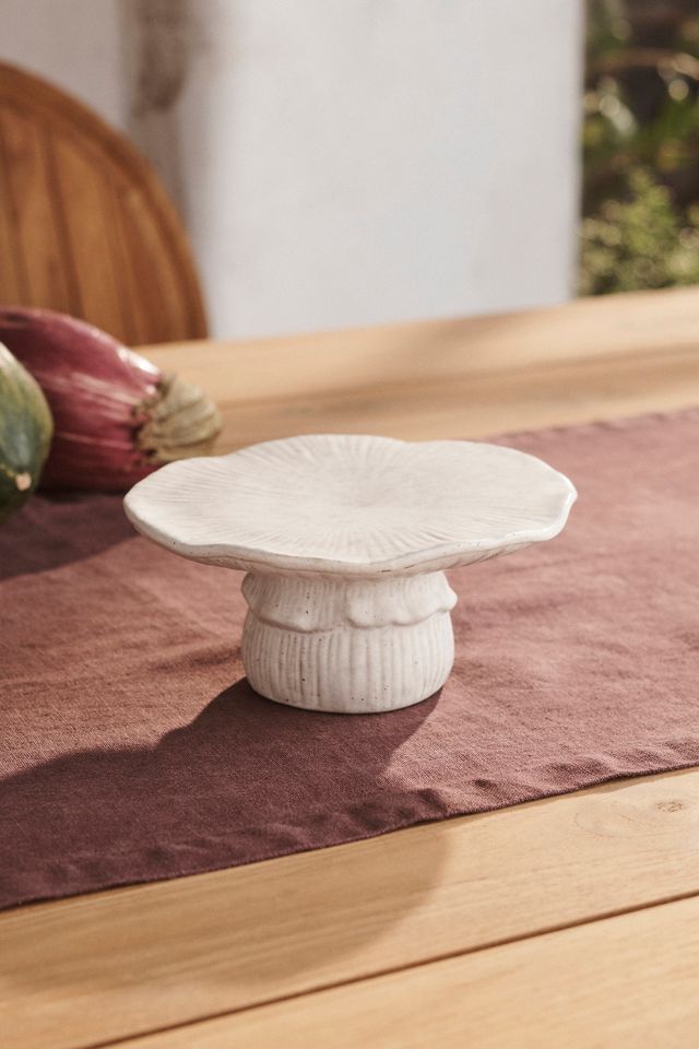 Mushroom Ceramic Pedestal Serving Plate