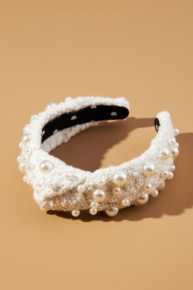 Lele Sadoughi Knotted Pearl Headband | Anthropologie display picture 1