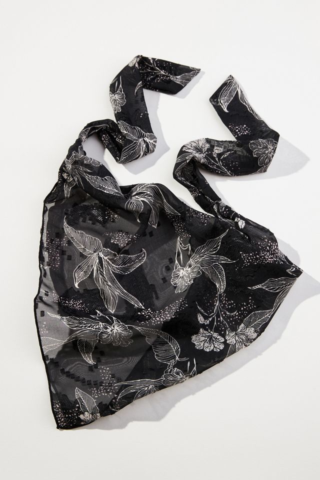 Sketched Floral Hair Scarf Anthropologie