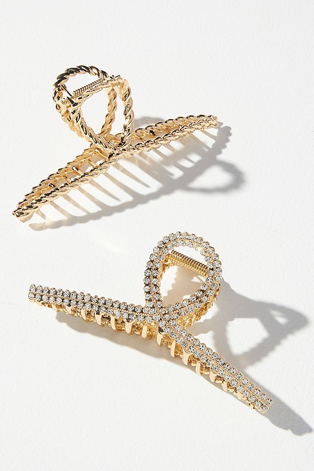 Set of Two Gold Hair Clips | Anthropologie