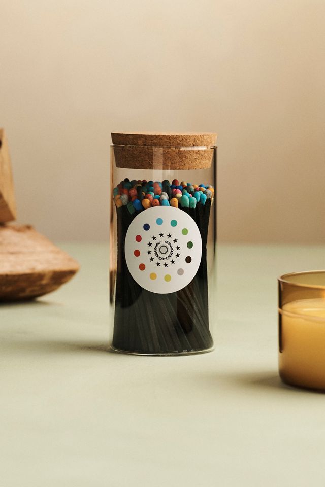 Colorful Matches in Glass + Cork Tube #2