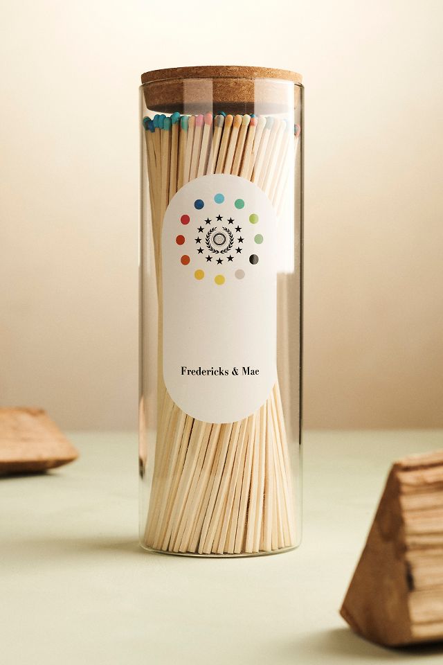 Colorful Matches in Glass + Cork Tube