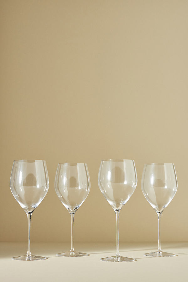 Anthropologie Set Of 4 Elevated Neo White Wine Glasses