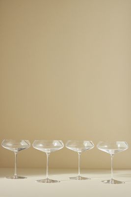 Neo Handcrafted Crystal Coupe Glasses, Set of 4
