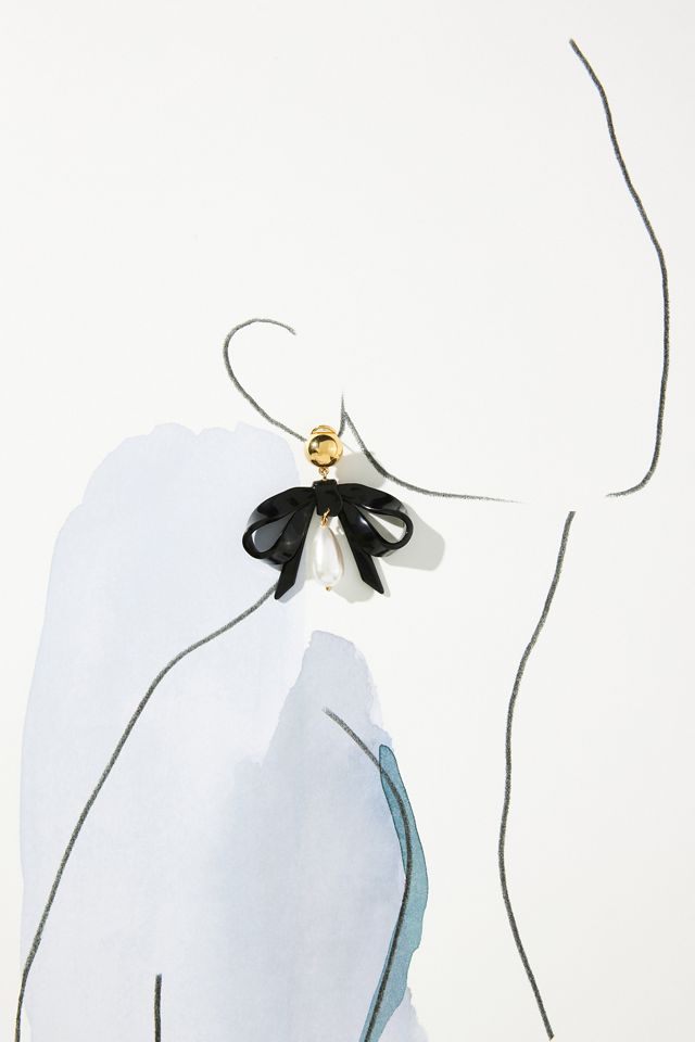 Lele Sadoughi Bow Drop Earrings | Anthropologie display picture 3