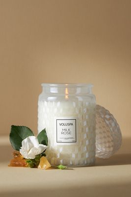 Voluspa Roses Embossed Jar Candle