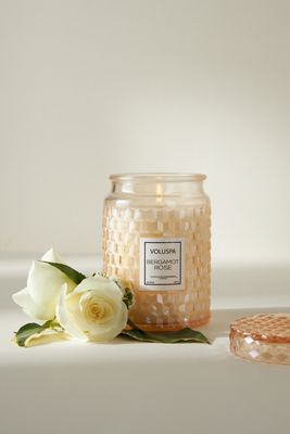 Voluspa Roses Embossed Jar Candle